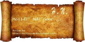 Holló Nándor névjegykártya