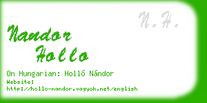 nandor hollo business card