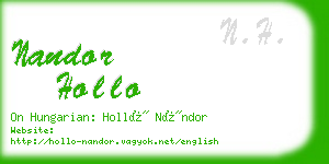 nandor hollo business card